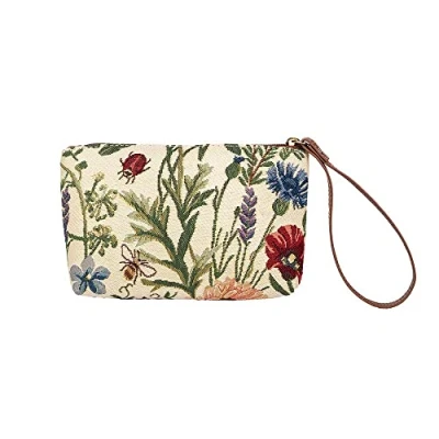 Image of Signare Tapestry Small Wristlet Clutch Bag for Women, Ladies Purses with Wrist Strap &amp; Zip Closure (Morning Garden, WRIS MGD)