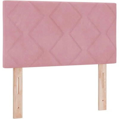 Image of vidaXL LED Headboard Diamond Blocks Design Pink 80 cm Velvet