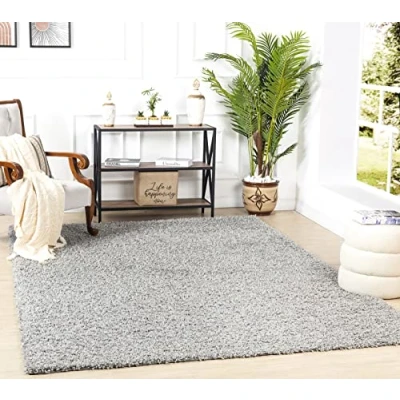 Image of Livabliss Home Shaggy Rug Modern Berber Living Room 160x220 cm, Soft Rugs for Bedroom Neutral Boho Fluffy Rug, Easy Care Plush Thick Pile Large Grey