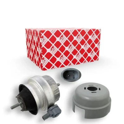 Image of 4F0199382BA, 4F0199382BL, 4F0199382D Engine mount FEBI BILSTEIN 104860 Right electrically adjustable hydro with splash protection cover