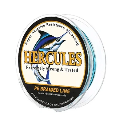 Image of Hercules Super Cast 100M 109 Yards Braided Fishing Line 50 LB Test for Saltwater Freshwater PE Braid Fish Lines Superline 8 Strands Blue Camo, 50LB (22.7KG), 0.37MM