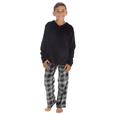 Image of Undercover Boys Fleece Lounge Set 15C660 Black/Charcoal 9 10 Years