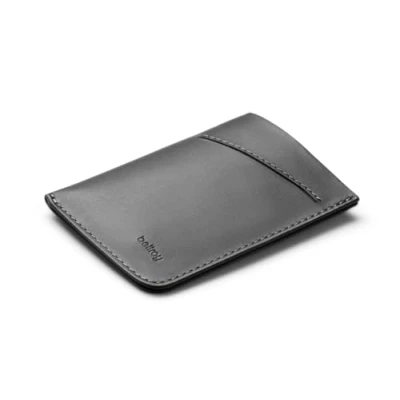 Image of Bellroy Card Sleeve (Premium Leather Holder or Minimalist Wallet, Holds 2 8 Cards Business Cards, Folded Note Storage) CharcoalCobalt