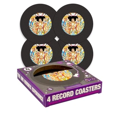 Image of AQUARIUS Jimi Hendrix Coasters Funny Fun for Decorations Drinks Officially Licensed Merchandise