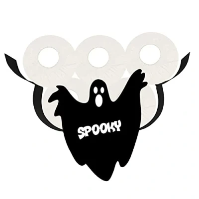 Image of Ghost Toilet Paper Roll Holder, Spooky Decor, Halloween Towel Rack,Wall Mount Bathroom Tissue Storage, Design Holder for Rack Organization