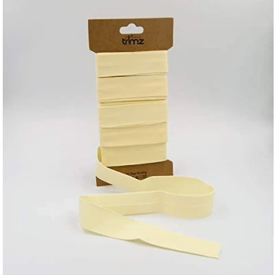 Image of Trimz Poly Cotton Bias Binding, Ivory, 25mm x 5m