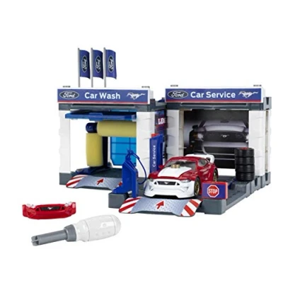 Image of Theo Klein 3313 Service station With 2019 Ford Mustang I Garage and car can be dismantled lifting platform wash Toys for children aged 3 over