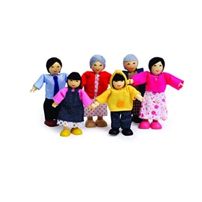 Image of Hape E3502 Happy Family Asian Wooden Dolls House Accessories
