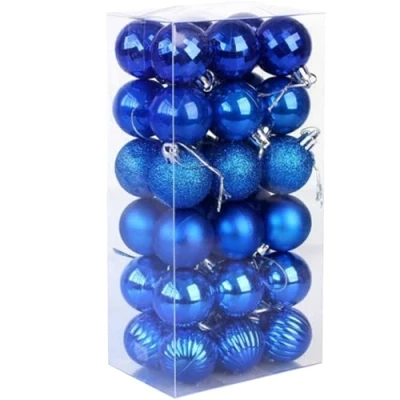 Image of 36PCS 4CM Christmas Balls Tree Decoration Baubles Ornaments Shatterproof for Xmas Hanging Festive Holiday Home Decor, Blue