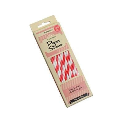 Image of Eddingtons Paper Straws Red Stripe 30 Pack