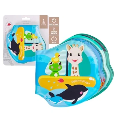 Image of Sophie la girafe Bath Book Fun and Colourful 8 Pages 3 Different Aquatic Universe For Children From 4 Months