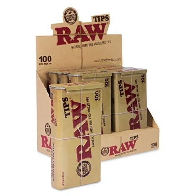 Image of RAW Natural Unrefined 100 Tip Pre Rolled Tin (6)