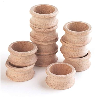 Image of TickiT 73905 Wooden Napkin Rings Pack of 10