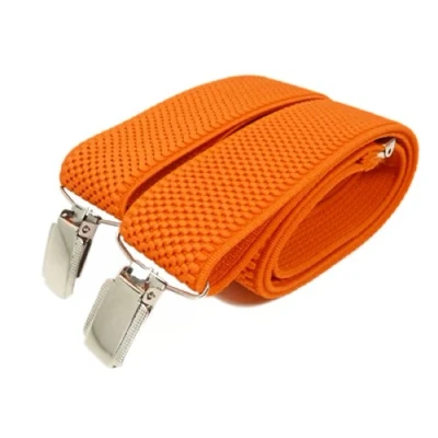 Image of Unisex fully adjustable Clip on Braces/Suspenders, 3.5cm Orange