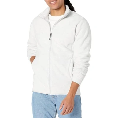 Image of Amazon Essentials Men&#039;s Full Zip Fleece Jacket (Available in Big &amp; Tall), Light Grey Heather, S