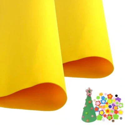 Image of 2 Pcs Goose yellow EVA Foam Sheets Cosplay 1mm Thick 50x50cm Papers for Arts Crafts DIY Project