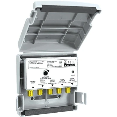 Image of Maxview Amplifier Variable GAIN 4 Way Aerial/Satellite AMPLIFIERS/Distribution Aerial Satellite Equipment, 1 X Qty MHA4U/MT