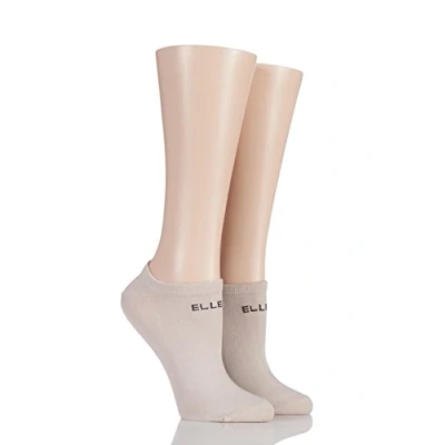 Image of 2 Pair Neutrals Plain Bamboo No Show Socks Ladies 4 8 Elle