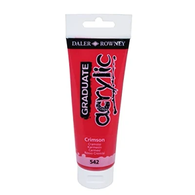Image of Daler Rowney Graduate Acrylic Paint, Plastic Tube, 4oz 120 ml, Crimson