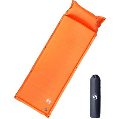 Image of Vidaxl Self Inflating Camping Mattress with Pillow 1 Person Orange