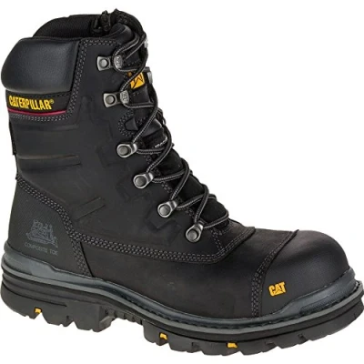 Image of Caterpillar Men&#039;s Premier 8&quot; WP TX Comp Toe Industrial and Construction Shoe, Black, 12 W US