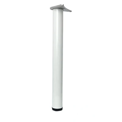 Image of REJS 4 x 870mm Adjustable White Breakfast Bar Worktop Support Table Leg 60mm Diameter