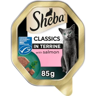 Image of Sheba Classics Cat Food Tray with Salmon in Terrine 2x11x85g