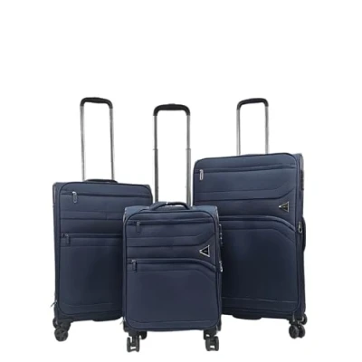 Image of Infinity Leather Unisex Lightweight Navy 8 Wheel Luggage Suitcases Set of 3 Nylon One Size