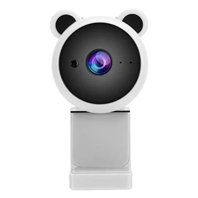 Image of 1080P Full HD Webcam, Cute USB Web Camera Builtin Microphone for Desktop Computer PC Video Recording Plug and Play(white)