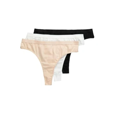 Image of Ulla Popken Women&#039;s Strings, 3er Pack, Zierkante Briefs, Multicolor, 56 58