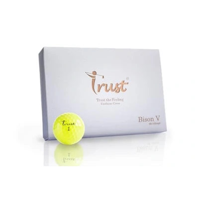 Image of Trust Bison V 2023 (K8 Edition) Soft Feeling. Urethane Cover with Reactive Core, Swing Speed 95 105 mph(Yellow, 1 Dozen)