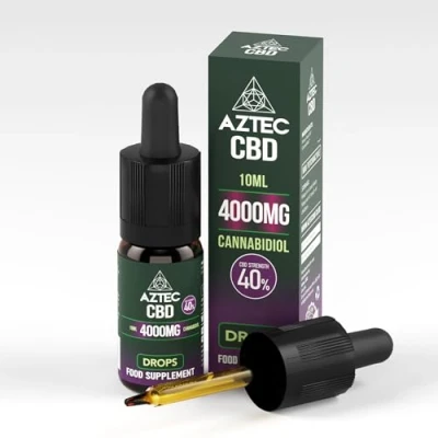Image of Aztec CBD Oil Drops 4000mg, 10 ml, High Strength, No THC. (40%)