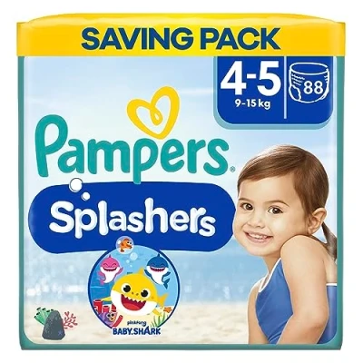 Image of Pampers Splashers Swim Pants, Size 4 (9 15 kg) 88 Count, SAVING PACK, Do Not Swell In Water, Packaging May Vary