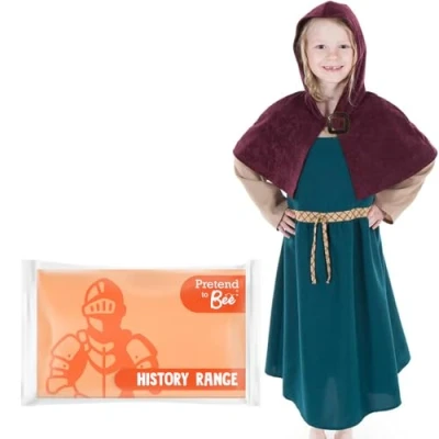 Image of PRETEND TO BEE Norse Viking Lady/Girl Fancy Dress Costume for Kids, 5 7 Years