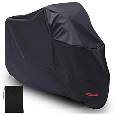 Image of Motorcycle Cover Waterproof Outdoor MAYHOUR Motorbike Scooter Water Dust UV Protective for Outside Storage Indoor Covers with Lock Holes PU coating Elastic Hems and wind buckle