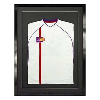 Image of Vivarti DIY Adult 3D Mounted Sports Shirt Display Frame for Football Shirt, Rugby Band Shadow Box 60 x 80cm Gloss Black Frame, Mount, Backing Card