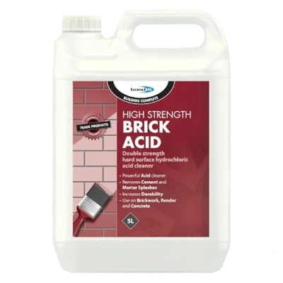 Image of 5L BOND IT High Strength Brick Acid Cleaner CONCRETE MORTAR PATIO Oil Light, 6% Hydrochloric Remove Stains and Grease From Tiles, Paving Brickwork