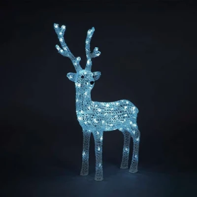 Image of Trans Continental LED Acrylic 85 cm Reindeer Light Up Christmas Decoration Outdoor Indoor Garden