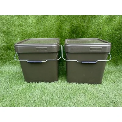 Image of Lidsters Fishing Square Bucket 5L 10L 17L Litre Carp Coarse Bait Buckets (2 x Buckets)