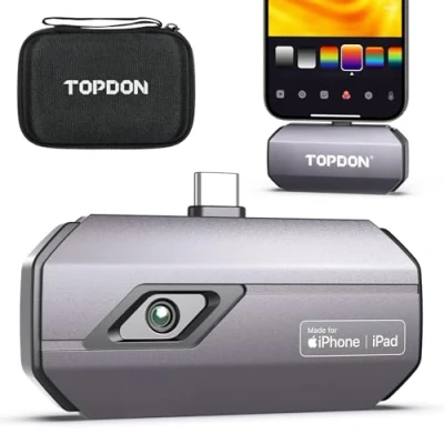 Image of Thermal Camera TOPDON TC002C for IOS 15/16 Series and iPads with Type C Port, 256x192 IR High Resolution, Imaging Infrared Test Report, 20 550℃, Upgraded Version of TC002
