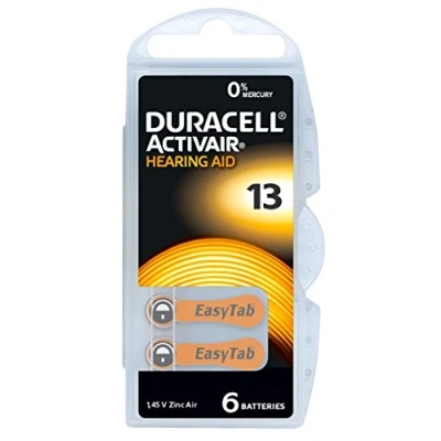 Image of Duracell Activair Hearing Aid Batteries (Orange) Size 13 Pack of 60