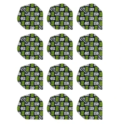 Image of RED DRAGON Hardcore XT Green and White Logo Dart Flights 4 Sets Per Pack (12 in total)