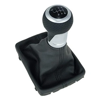 Image of A258 6 Leather Gear Lever Stick Gaiter Gears 12 mm Knob Sport Perforated Plug Play Replacement Part OEM 8K0863278 8K0863278H 8K0863278G