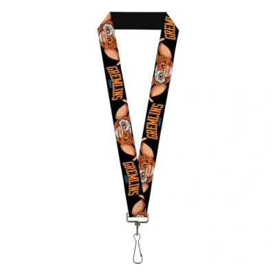 Image of Buckle Down Horror Movies Lanyard, Gremlins 1984 Gizmo Face Close Up Black, Elastic, 44&quot;&quot; x 1&quot;&quot;