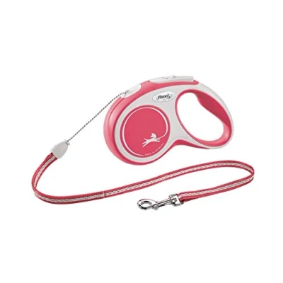 Image of Flexi Comfort Cord Black &amp; Red Small 5m Retractable Dog Leash/Lead for dogs up to 12kgs/26lbs