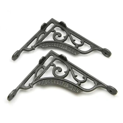 Image of IRONMONGERY WORLD® 7&quot; Pair of J Duckett Antique Vintage CAST Iron Shelf Bracket Sink Toilet Cistern