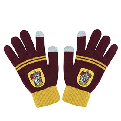 Image of Cinereplicas Harry Potter Gloves Magic Touchscreen Officially Licensed Adult Gryffindor Bright Red &amp; Yellow