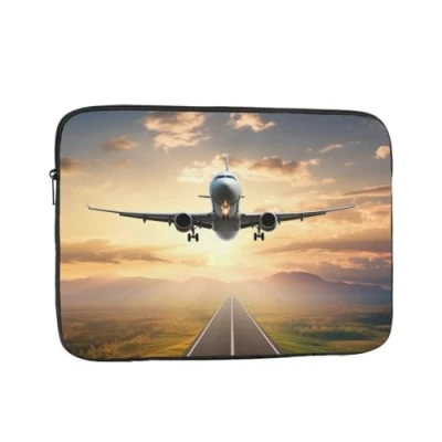 Image of Airplane Printed Laptop Sleeve Protective Case 15 Inch For Ultimate Protection Tablet Briefcase Bag