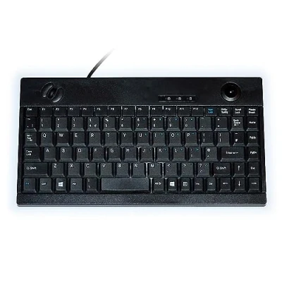 Image of Mini Keyboard Black USB with Built in Trackball and Scroll Wheel