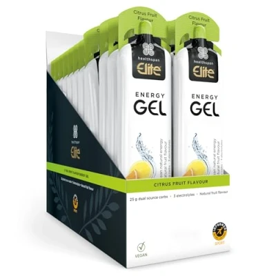 Image of British Cycling Energy Gels (24 Gels) 25g Dual Source Fast Acting Carbs 3 Electrolytes Sodium, Potassium &amp; Calcium Vegan (Citrus)